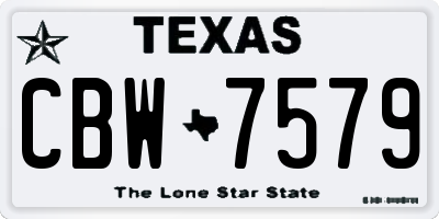 TX license plate CBW7579