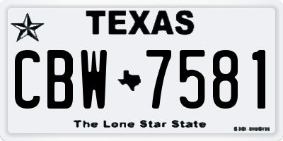 TX license plate CBW7581