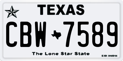TX license plate CBW7589