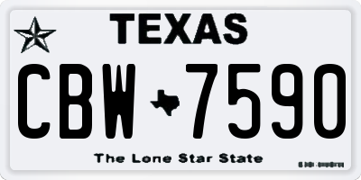 TX license plate CBW7590
