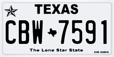 TX license plate CBW7591