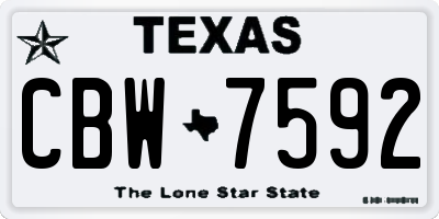 TX license plate CBW7592