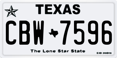 TX license plate CBW7596