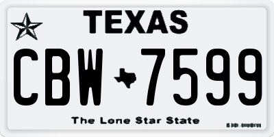 TX license plate CBW7599