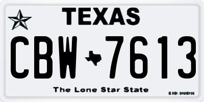 TX license plate CBW7613