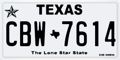 TX license plate CBW7614