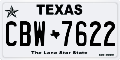 TX license plate CBW7622