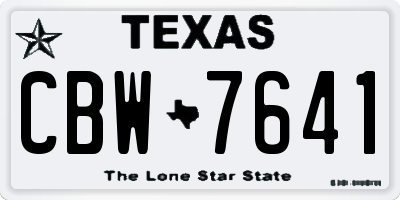 TX license plate CBW7641
