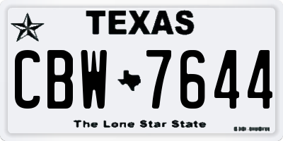 TX license plate CBW7644