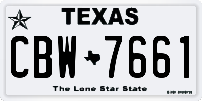 TX license plate CBW7661
