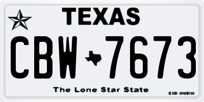 TX license plate CBW7673