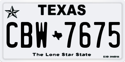 TX license plate CBW7675