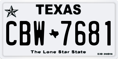 TX license plate CBW7681
