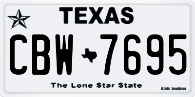 TX license plate CBW7695