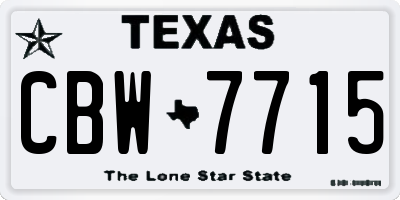 TX license plate CBW7715