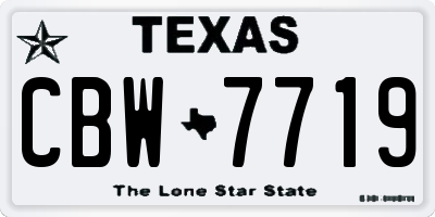 TX license plate CBW7719