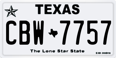 TX license plate CBW7757