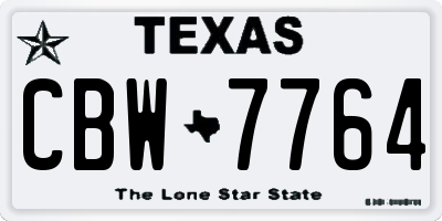 TX license plate CBW7764