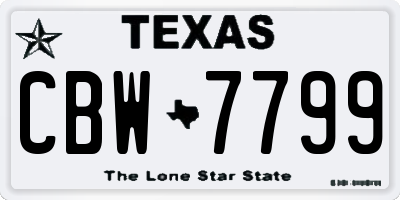 TX license plate CBW7799