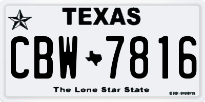 TX license plate CBW7816