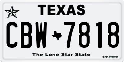 TX license plate CBW7818
