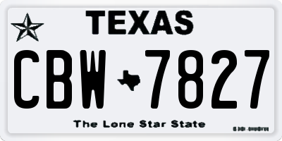 TX license plate CBW7827