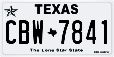 TX license plate CBW7841