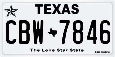 TX license plate CBW7846