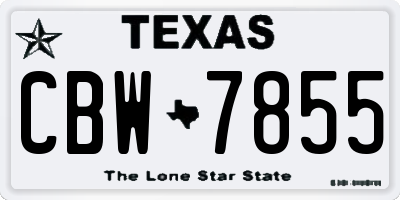 TX license plate CBW7855