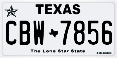 TX license plate CBW7856