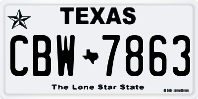 TX license plate CBW7863