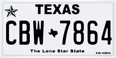 TX license plate CBW7864