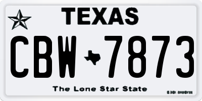 TX license plate CBW7873