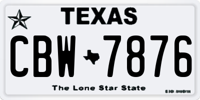 TX license plate CBW7876