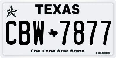 TX license plate CBW7877