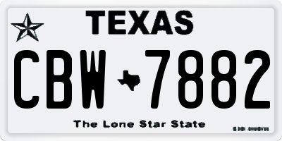 TX license plate CBW7882