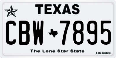 TX license plate CBW7895