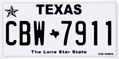 TX license plate CBW7911