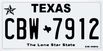 TX license plate CBW7912