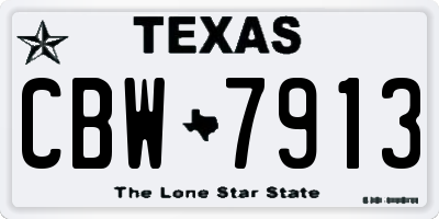 TX license plate CBW7913