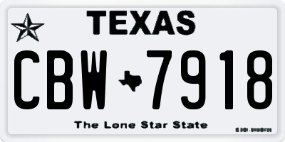 TX license plate CBW7918