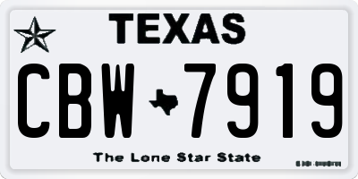 TX license plate CBW7919