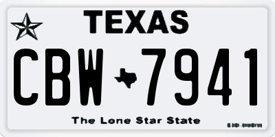 TX license plate CBW7941