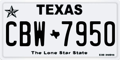 TX license plate CBW7950