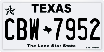 TX license plate CBW7952