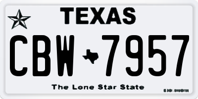 TX license plate CBW7957