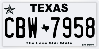 TX license plate CBW7958