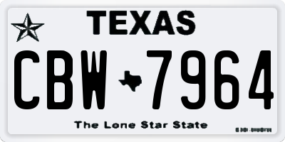 TX license plate CBW7964
