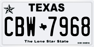 TX license plate CBW7968