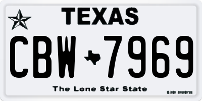 TX license plate CBW7969